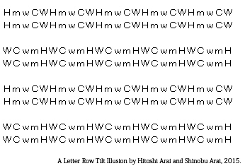 ローマ字傾斜錯視