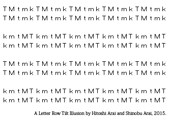 ローマ字の文字列傾斜錯視