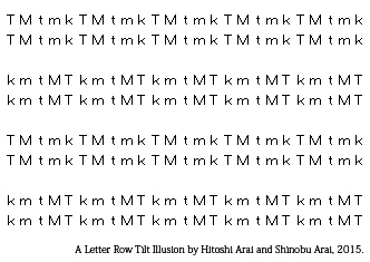 ローマ字の文字列傾斜錯視